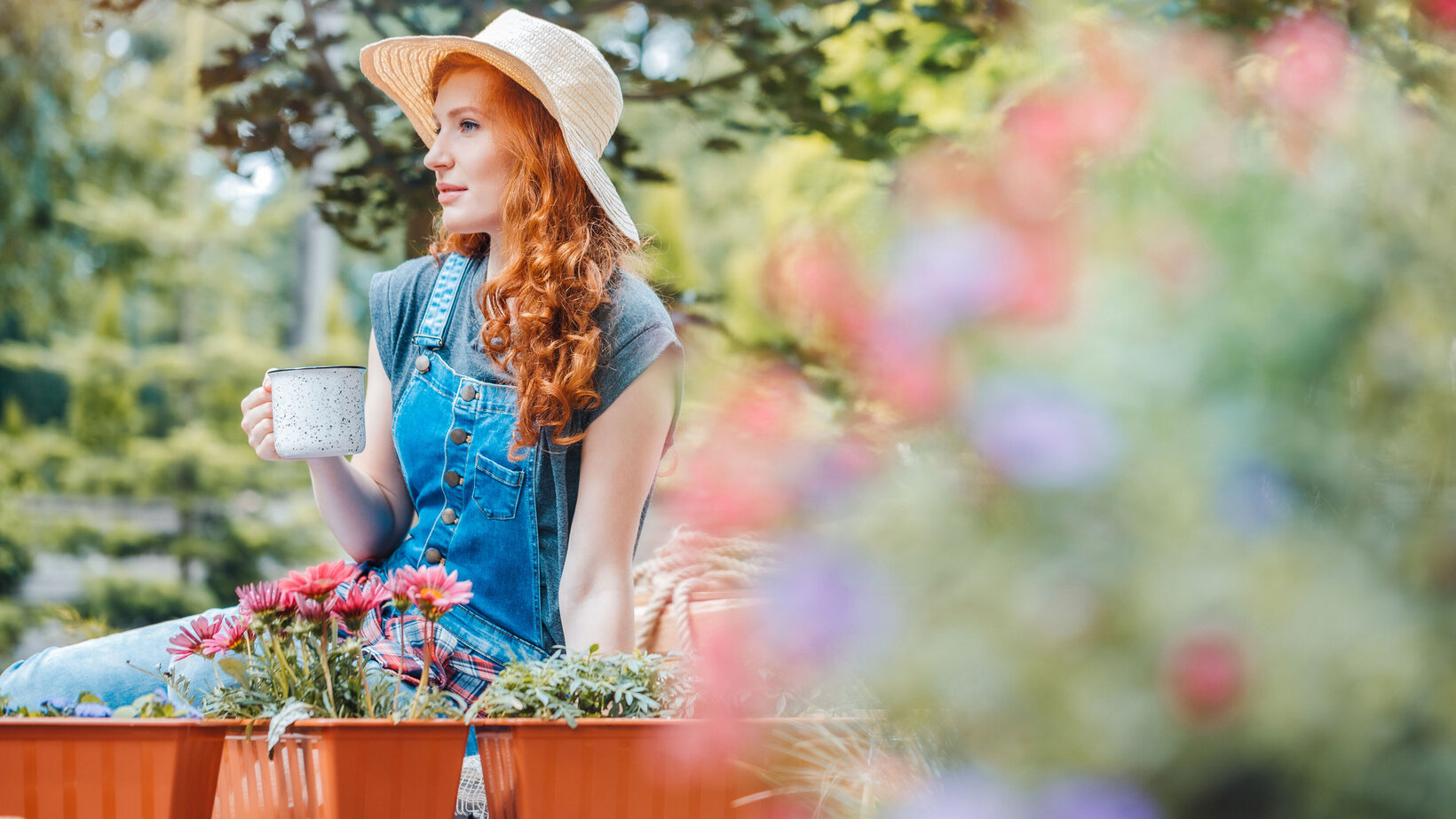 Blumen-Risse, Ratgeber, Sommer, Blumen, Bunt, Person