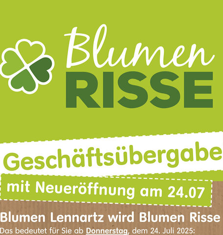 Blumen-Risse, Aktuelles, Geschaetsuebergabe-Muenster-Mauritz-am-24.7.2025, Lennartz-wird-zu-Blumen-Risse